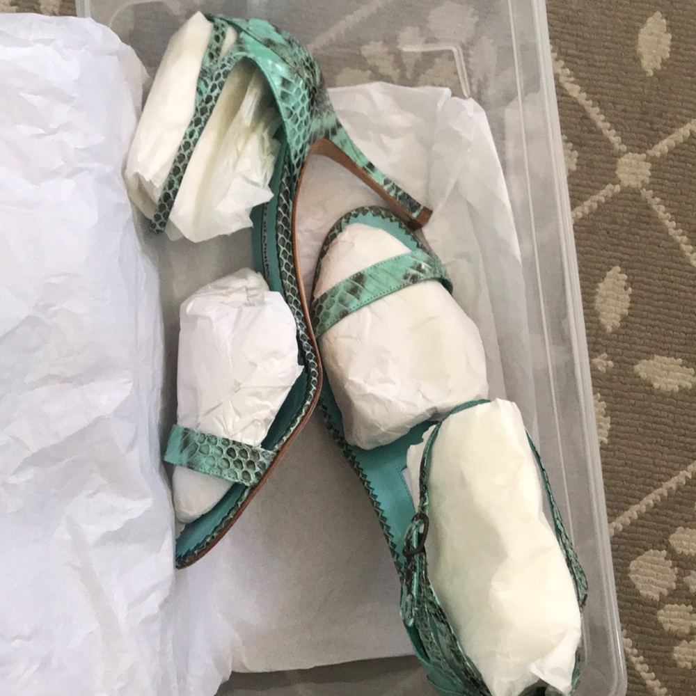 Manolo Blahnik Mint Green Python Pumps.Authentic - image 6